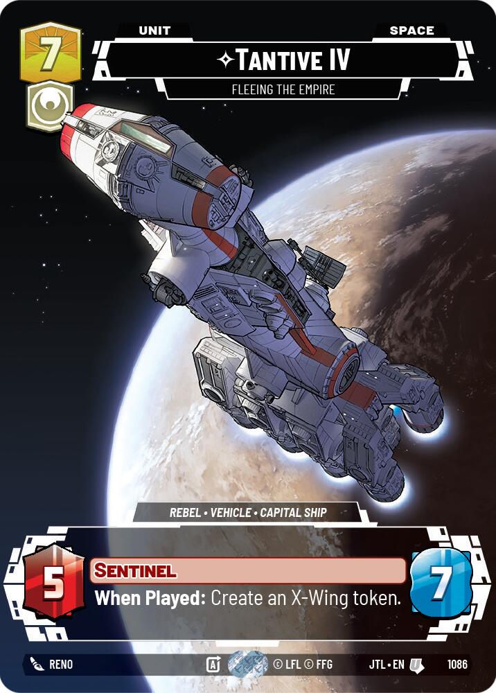 Tantive IV - Fleeing the Empire (1086) (Prestige Foil) (1086) [Jump to Lightspeed] | Deep Dive Games St. Marys