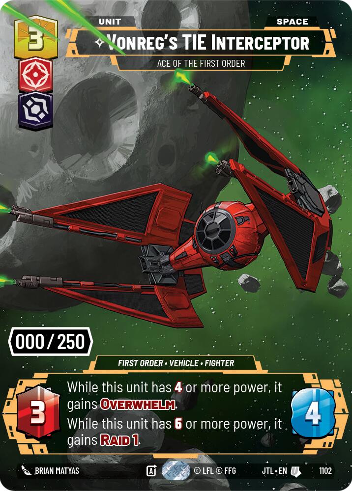 Vonreg's TIE Interceptor - Ace of the First Order (1102) (Serialized) (1102) [Jump to Lightspeed] | Deep Dive Games St. Marys