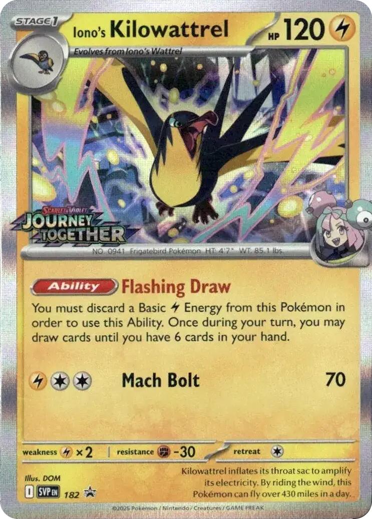 Iono's Kilowattrel (Prerelease) [Scarlet & Violet: Black Star Promos] | Deep Dive Games St. Marys