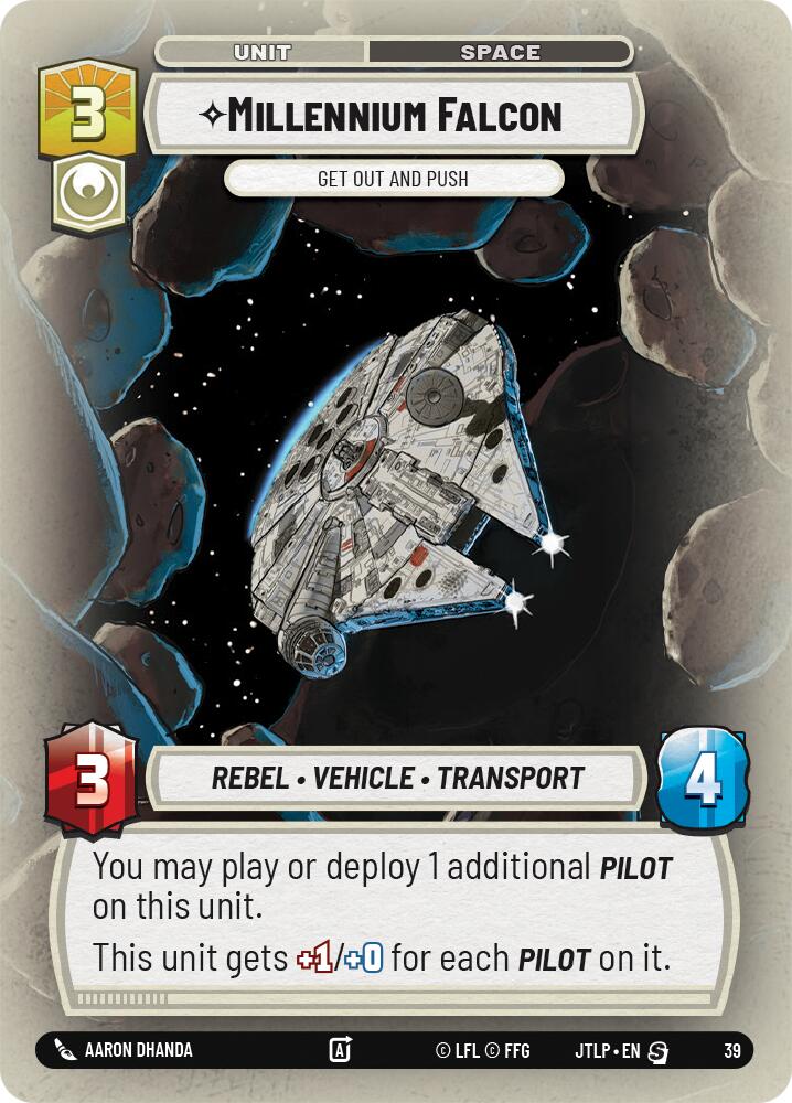 Millennium Falcon - Get Out And Push (Foil) (39) [Jump to Lightspeed: Weekly Play] | Deep Dive Games St. Marys