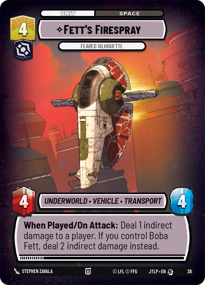 Fett's Firespray - Feared Silhouette (Foil) (38) [Jump to Lightspeed: Weekly Play] | Deep Dive Games St. Marys