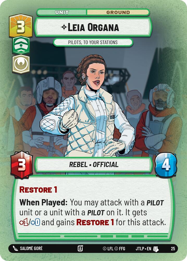 Leia Organa - Pilots, To Your Stations (Foil) (25) [Jump to Lightspeed: Weekly Play] | Deep Dive Games St. Marys