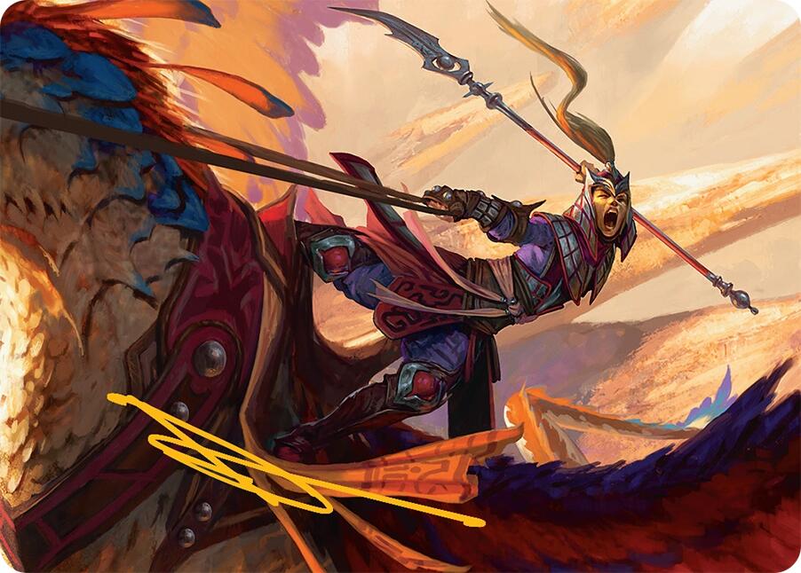 Dragonback Lancer Art Card (3/54) (Gold-Stamped Signature) [Tarkir: Dragonstorm Art Series] | Deep Dive Games St. Marys