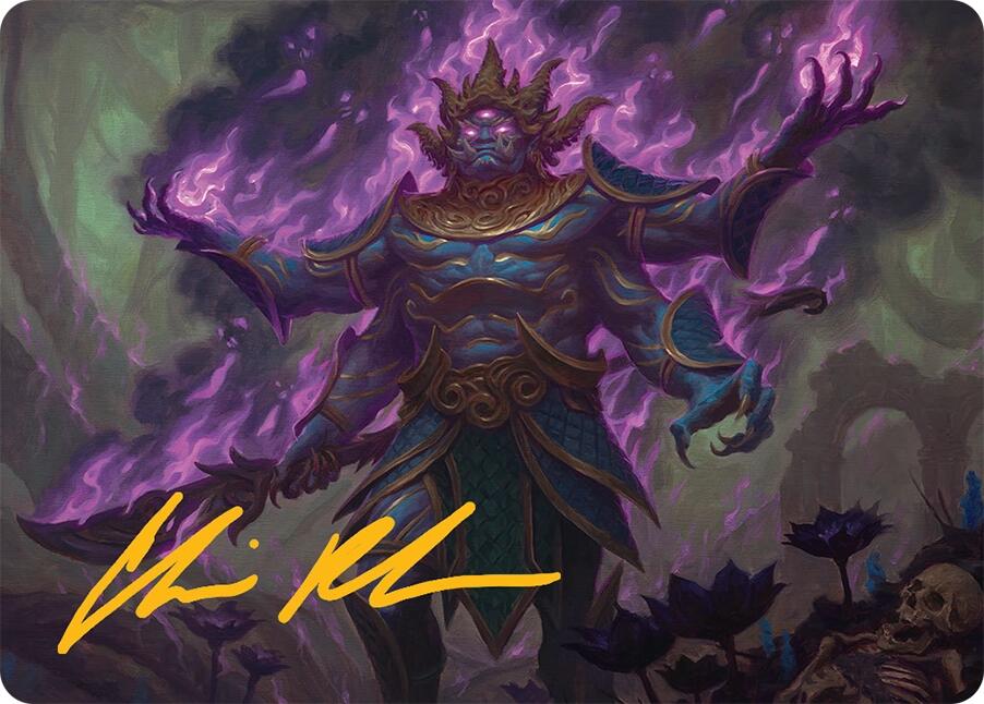 Rot-Curse Rakshasa Art Card (13/54) (Gold-Stamped Signature) [Tarkir: Dragonstorm Art Series] | Deep Dive Games St. Marys