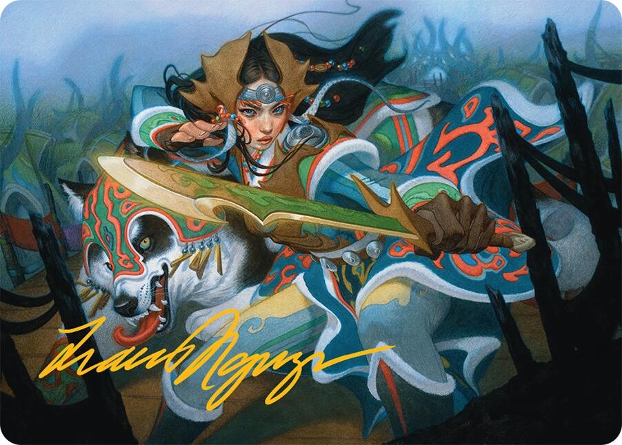 Eshki Dragonclaw Art Card (23/54) (Gold-Stamped Signature) [Tarkir: Dragonstorm Art Series] | Deep Dive Games St. Marys
