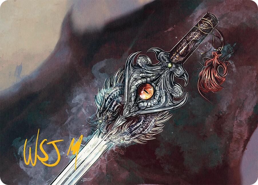 Dragonfire Blade Art Card (40/54) (Gold-Stamped Signature) [Tarkir: Dragonstorm Art Series] | Deep Dive Games St. Marys