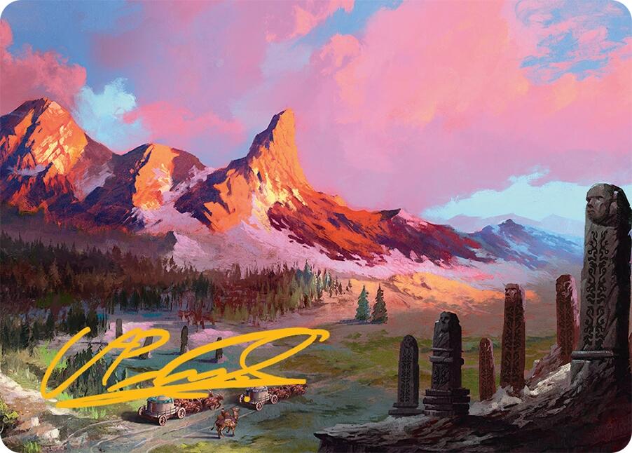 Rugged Highlands Art Card (29/54) (Gold-Stamped Signature) [Tarkir: Dragonstorm Art Series] | Deep Dive Games St. Marys
