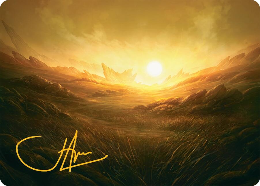 Plains Art Card (31/54) (Gold-Stamped Signature) [Tarkir: Dragonstorm Art Series] | Deep Dive Games St. Marys