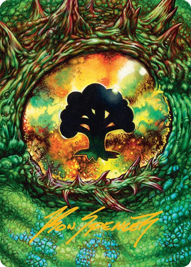 Forest Art Card (32/54) (Gold-Stamped Signature) [Tarkir: Dragonstorm Art Series] | Deep Dive Games St. Marys