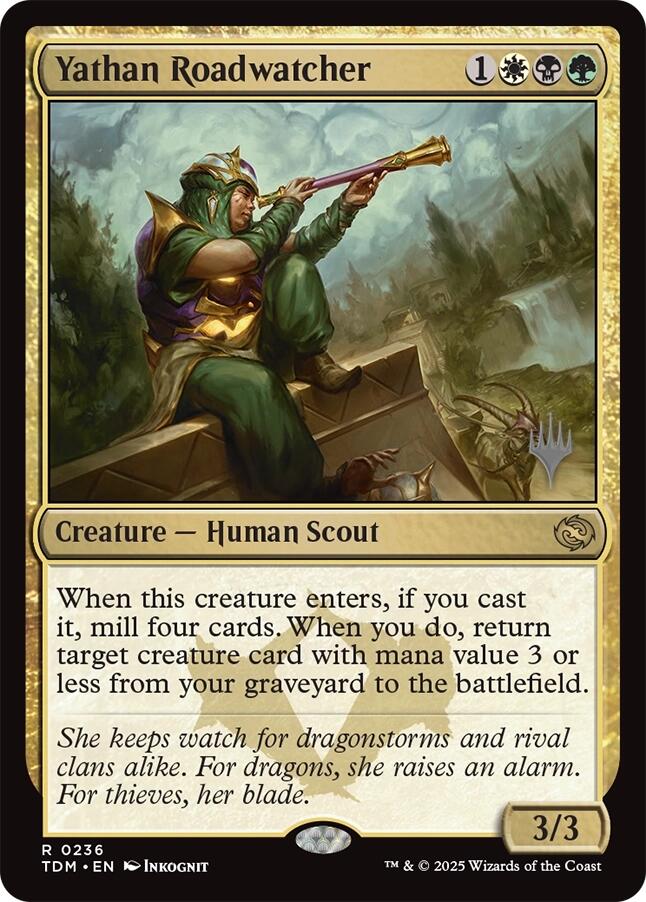 Yathan Roadwatcher (Promo Pack) [Tarkir: Dragonstorm Promos] | Deep Dive Games St. Marys
