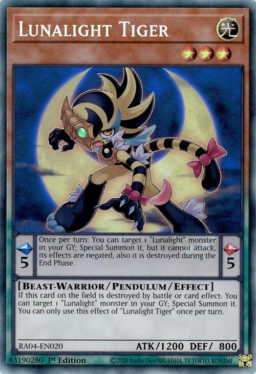 Lunalight Tiger [RA04-EN020] Prismatic Collector's Rare | Deep Dive Games St. Marys