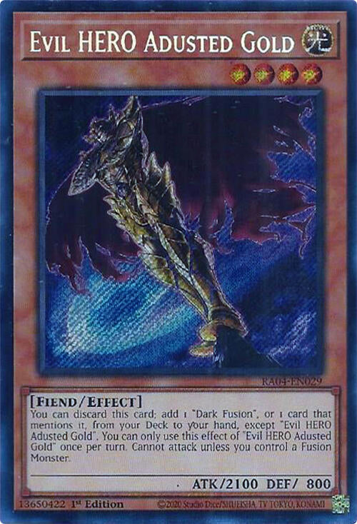 Evil HERO Adusted Gold [RA04-EN029] Secret Rare | Deep Dive Games St. Marys