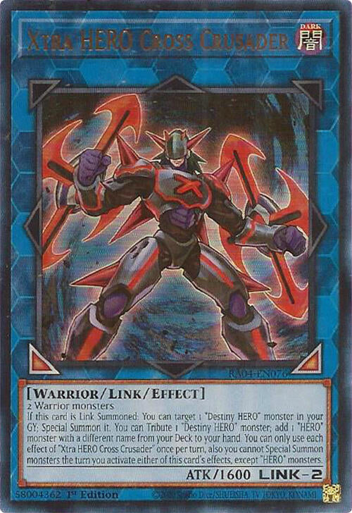 Xtra HERO Cross Crusader [RA04-EN076] Ultra Rare | Deep Dive Games St. Marys