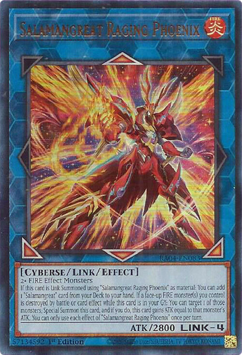 Salamangreat Raging Phoenix [RA04-EN083] Ultra Rare | Deep Dive Games St. Marys