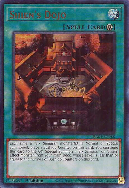 Shien's Dojo [RA04-EN088] Ultra Rare | Deep Dive Games St. Marys