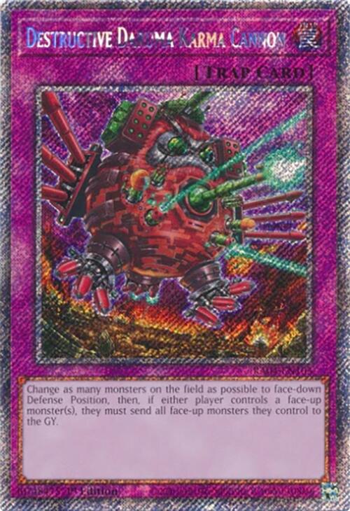 Destructive Daruma Karma Cannon [RA04-EN103] Platinum Secret Rare | Deep Dive Games St. Marys