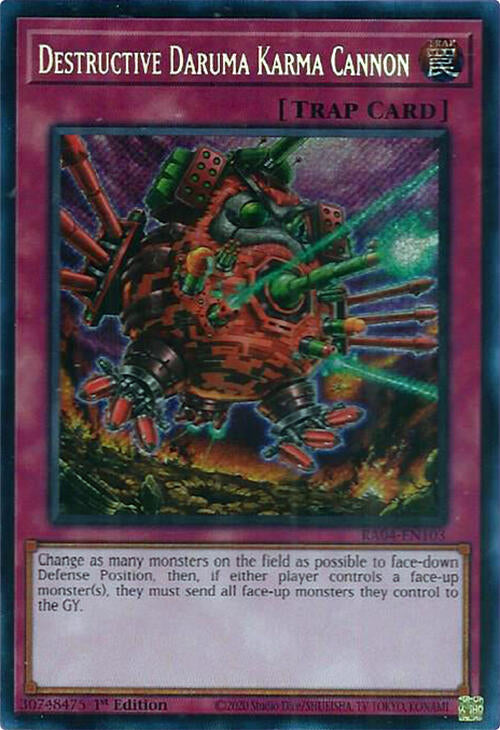 Destructive Daruma Karma Cannon [RA04-EN103] Secret Rare | Deep Dive Games St. Marys