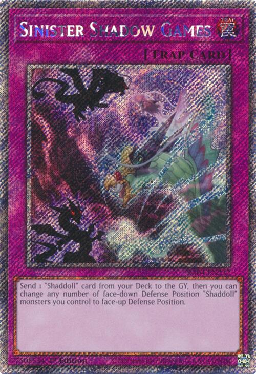 Sinister Shadow Games [RA04-EN232] Platinum Secret Rare | Deep Dive Games St. Marys