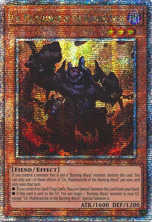Cir, Malebranche of the Burning Abyss [RA04-EN235] Quarter Century Secret Rare | Deep Dive Games St. Marys