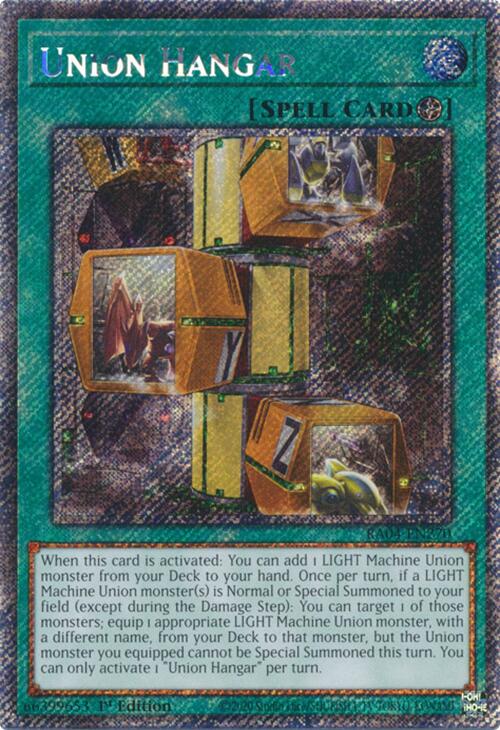 Union Hangar [RA04-EN270] Platinum Secret Rare | Deep Dive Games St. Marys