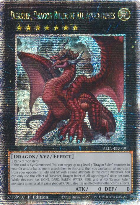 Disaster, Dragon Ruler of All Apocalypses [ALIN-EN049] Quarter Century Secret Rare | Deep Dive Games St. Marys