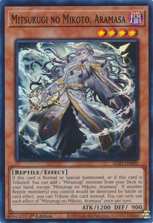 Mitsurugi no Mikoto, Aramasa [ALIN-EN090] Super Rare | Deep Dive Games St. Marys