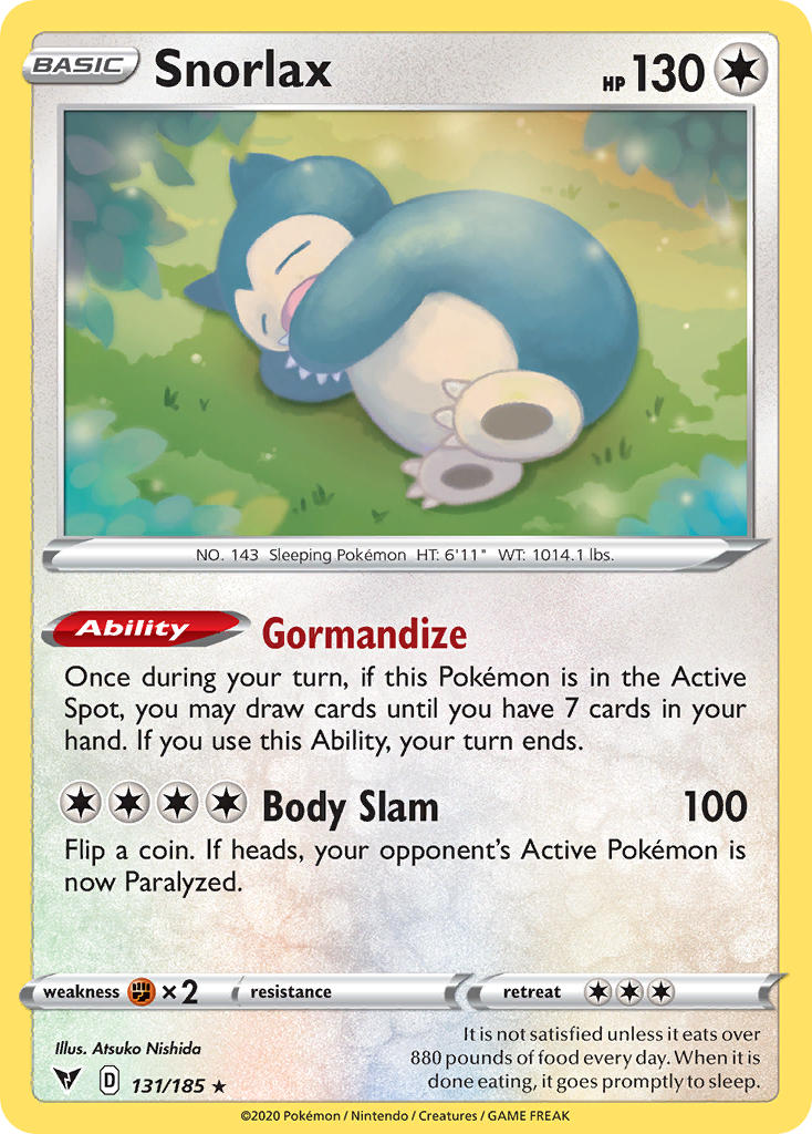 Snorlax (131/185) [Sword & Shield: Vivid Voltage] | Deep Dive Games St. Marys