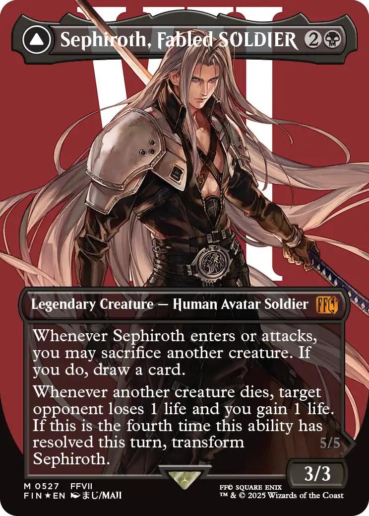 Sephiroth, Fabled SOLDIER // Sephiroth, One-Winged Angel (Borderless) (Surge Foil) [FINAL FANTASY] | Deep Dive Games St. Marys