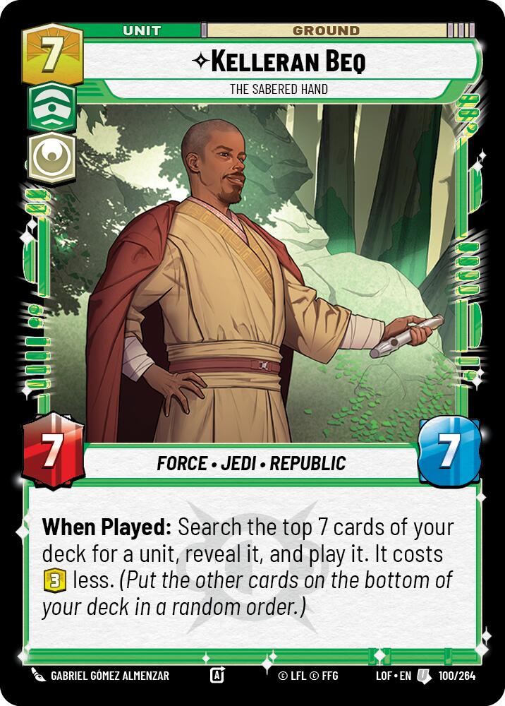 Kelleran Beq - The Sabered Hand (100/264) (100/264) [Legends of the Force] | Deep Dive Games St. Marys