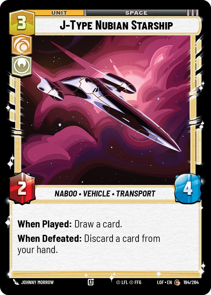 J-Type Nubian Starship (194/264) (194/264) [Legends of the Force] | Deep Dive Games St. Marys