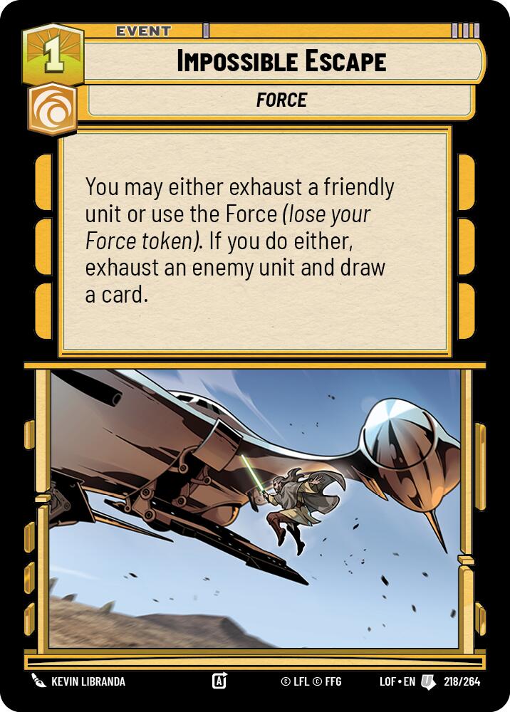Impossible Escape (218/264) (218/264) [Legends of the Force] | Deep Dive Games St. Marys