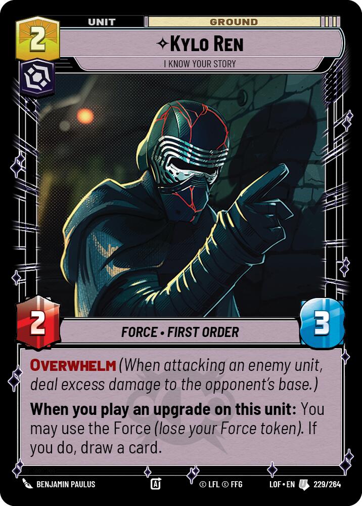 Kylo Ren - I Know Your Story (229/264) (229/264) [Legends of the Force] | Deep Dive Games St. Marys
