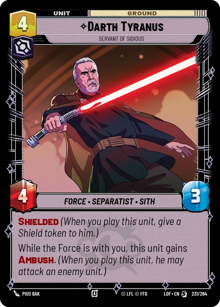 Darth Tyranus - Servant of Sidious (231/264) (231/264) [Legends of the Force] | Deep Dive Games St. Marys