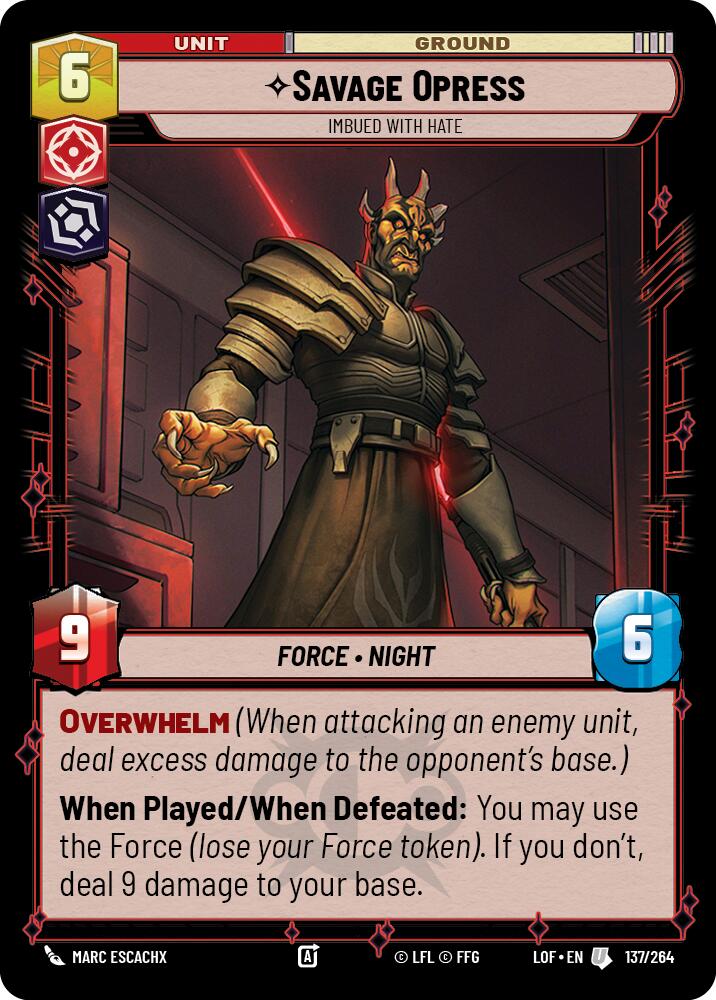 Savage Opress - Imbued With Hate (137/264) (137/264) [Legends of the Force] | Deep Dive Games St. Marys