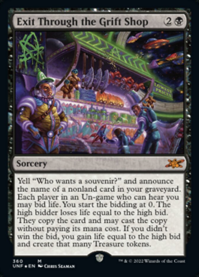 Exit Through the Grift Shop (Galaxy Foil) [Unfinity] | Deep Dive Games St. Marys