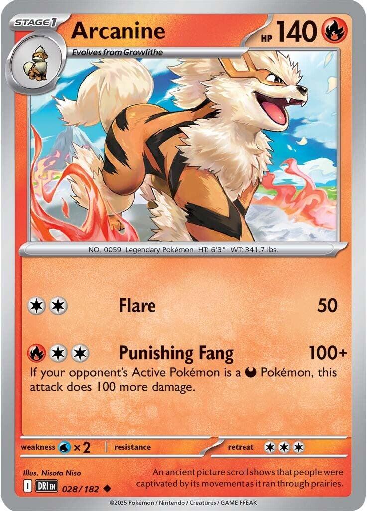 Arcanine (028/182) [Scarlet & Violet: Destined Rivals] | Deep Dive Games St. Marys