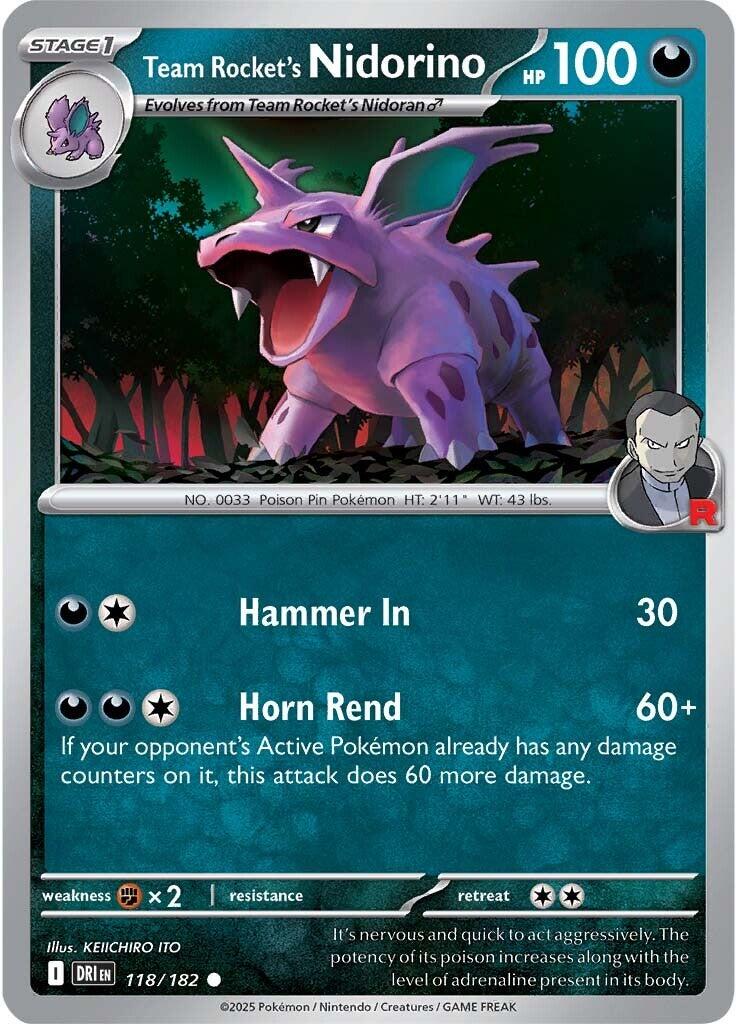 Team Rocket's Nidorino (118/182) [Scarlet & Violet: Destined Rivals] | Deep Dive Games St. Marys