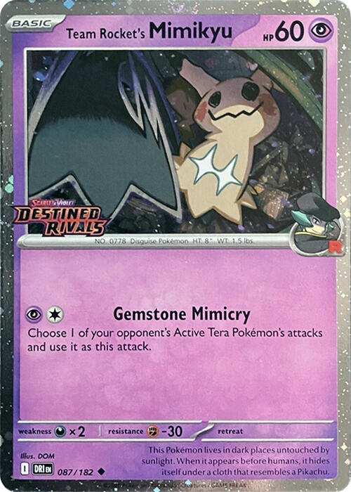 Team Rocket's Mimikyu (087/182) (Destined Rivals Stamp) [Scarlet & Violet: Destined Rivals] | Deep Dive Games St. Marys