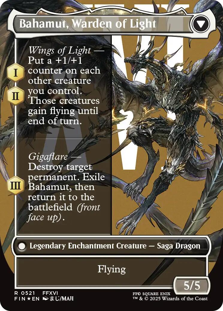 Dion, Bahamut's Dominant // Bahamut, Warden of Light (Borderless) (Surge Foil) [FINAL FANTASY] | Deep Dive Games St. Marys