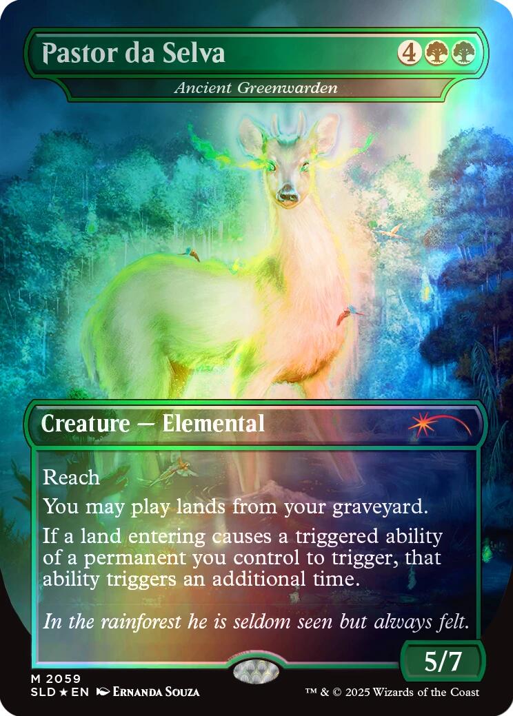 Pastor da Selva - Ancient Greenwarden (Rainbow Foil) [Secret Lair Drop Series] | Deep Dive Games St. Marys