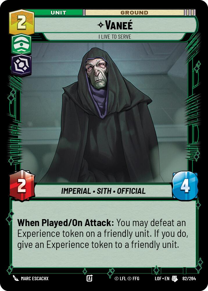 Vanee - I Live to Serve (82/264) (82/264) [Legends of the Force] | Deep Dive Games St. Marys
