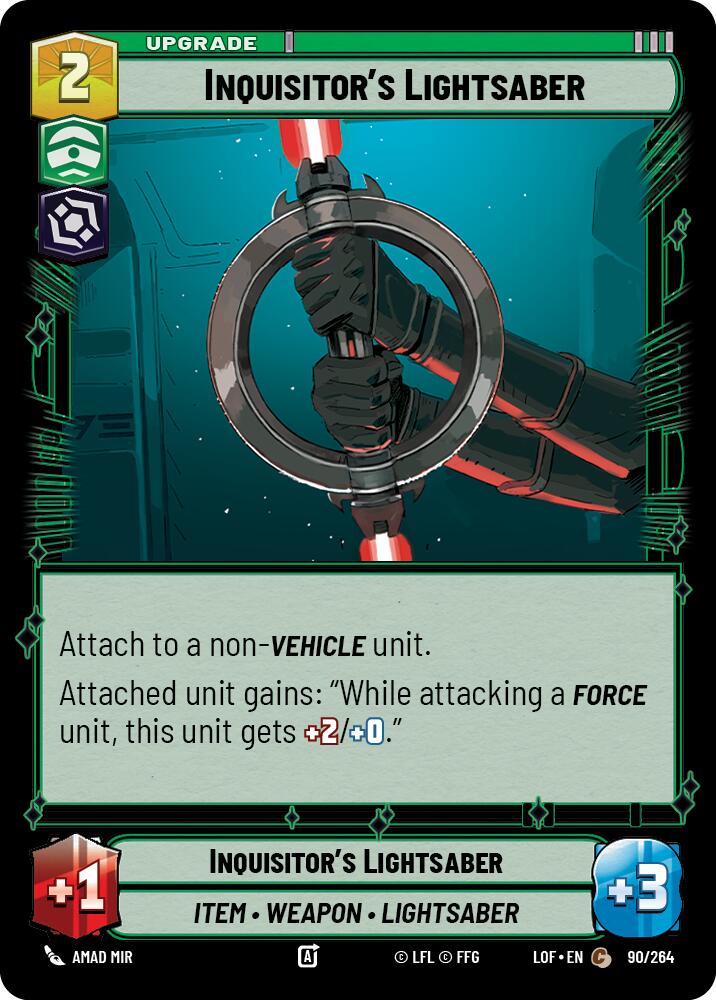 Inquisitor's Lightsaber (90/264) (90/264) [Legends of the Force] | Deep Dive Games St. Marys