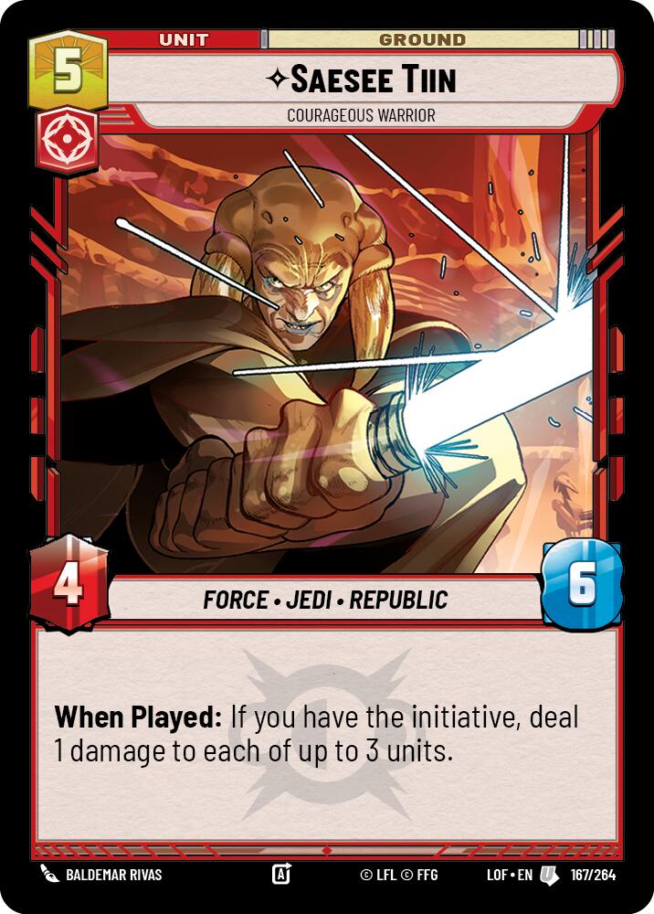 Saesee Tiin - Courageous Warrior (167/264) (167/264) [Legends of the Force] | Deep Dive Games St. Marys