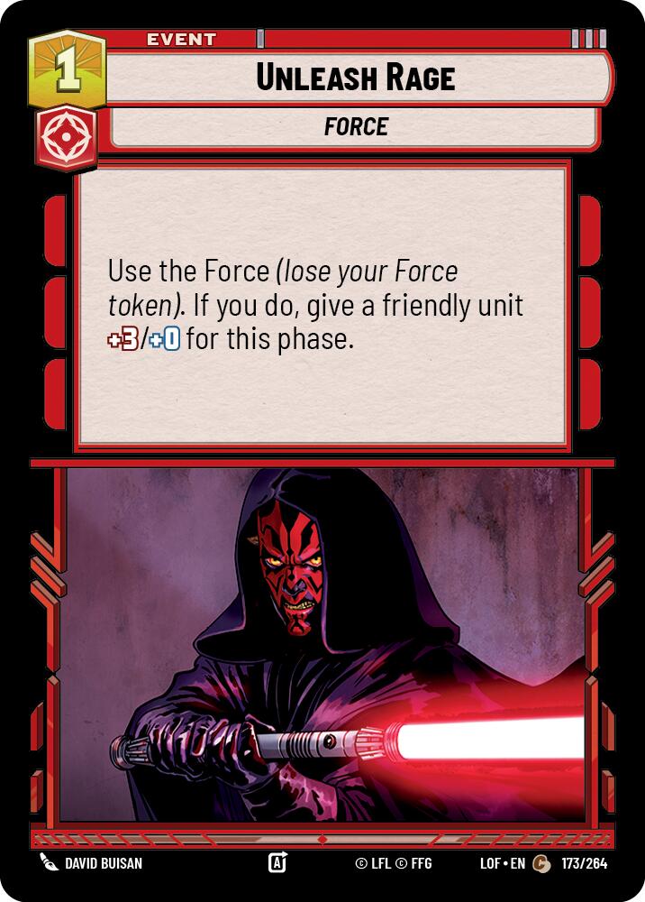 Unleash Rage (173/264) (173/264) [Legends of the Force] | Deep Dive Games St. Marys