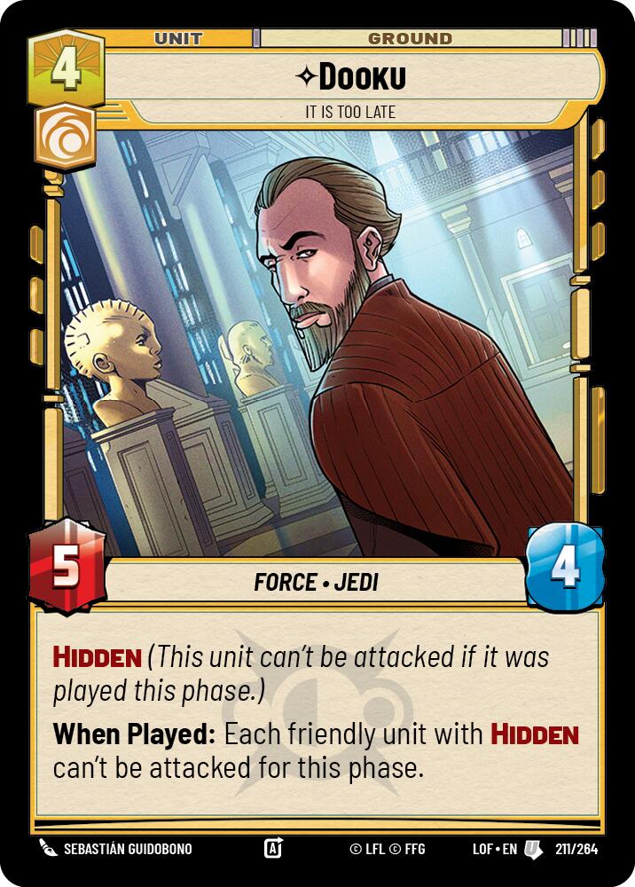 Dooku - It Is Too Late (211/264) (211/264) [Legends of the Force] | Deep Dive Games St. Marys