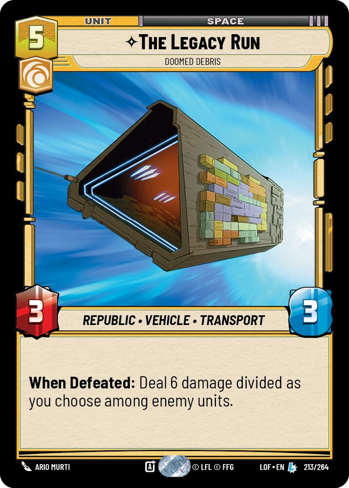 The Legacy Run - Doomed Debris (213/264) (213/264) [Legends of the Force] | Deep Dive Games St. Marys