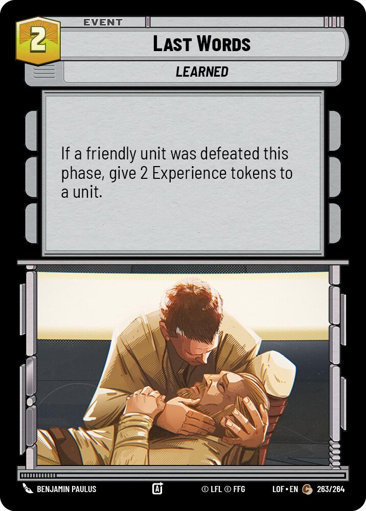 Last Words (263/264) (263/264) [Legends of the Force] | Deep Dive Games St. Marys