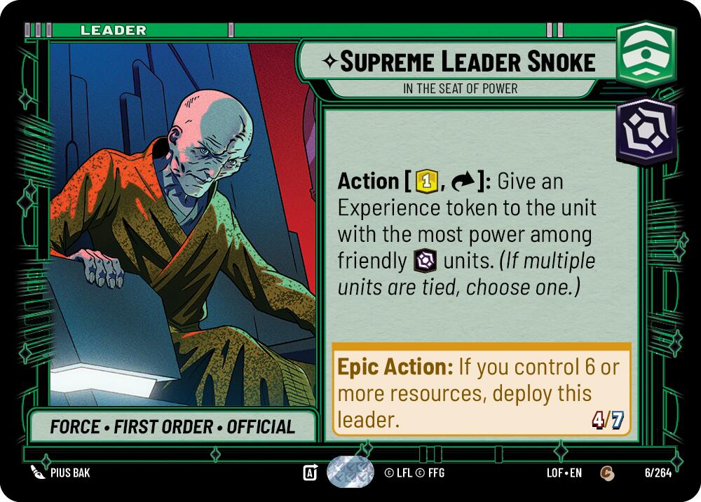 Supreme Leader Snoke - In the Seat of Power (006/264) (006/264) [Legends of the Force] | Deep Dive Games St. Marys