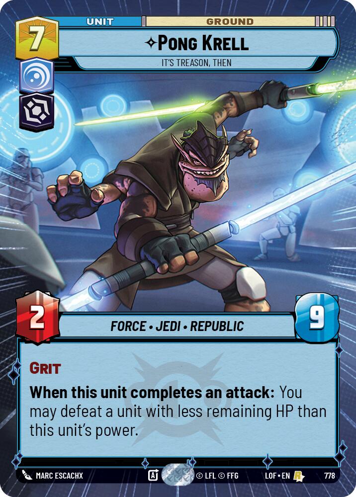 Pong Krell - It's Treason, Then (778) (Hyperspace Foil) (778) [Legends of the Force] | Deep Dive Games St. Marys