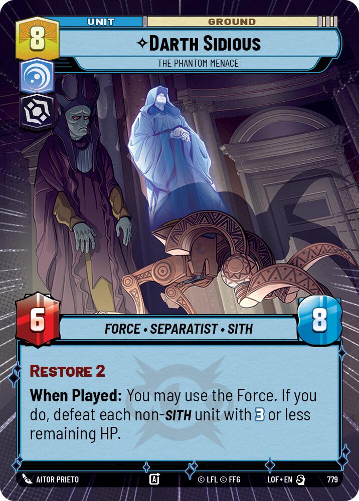 Darth Sidious - The Phantom Menace (779) (Hyperspace Foil) (779) [Legends of the Force] | Deep Dive Games St. Marys